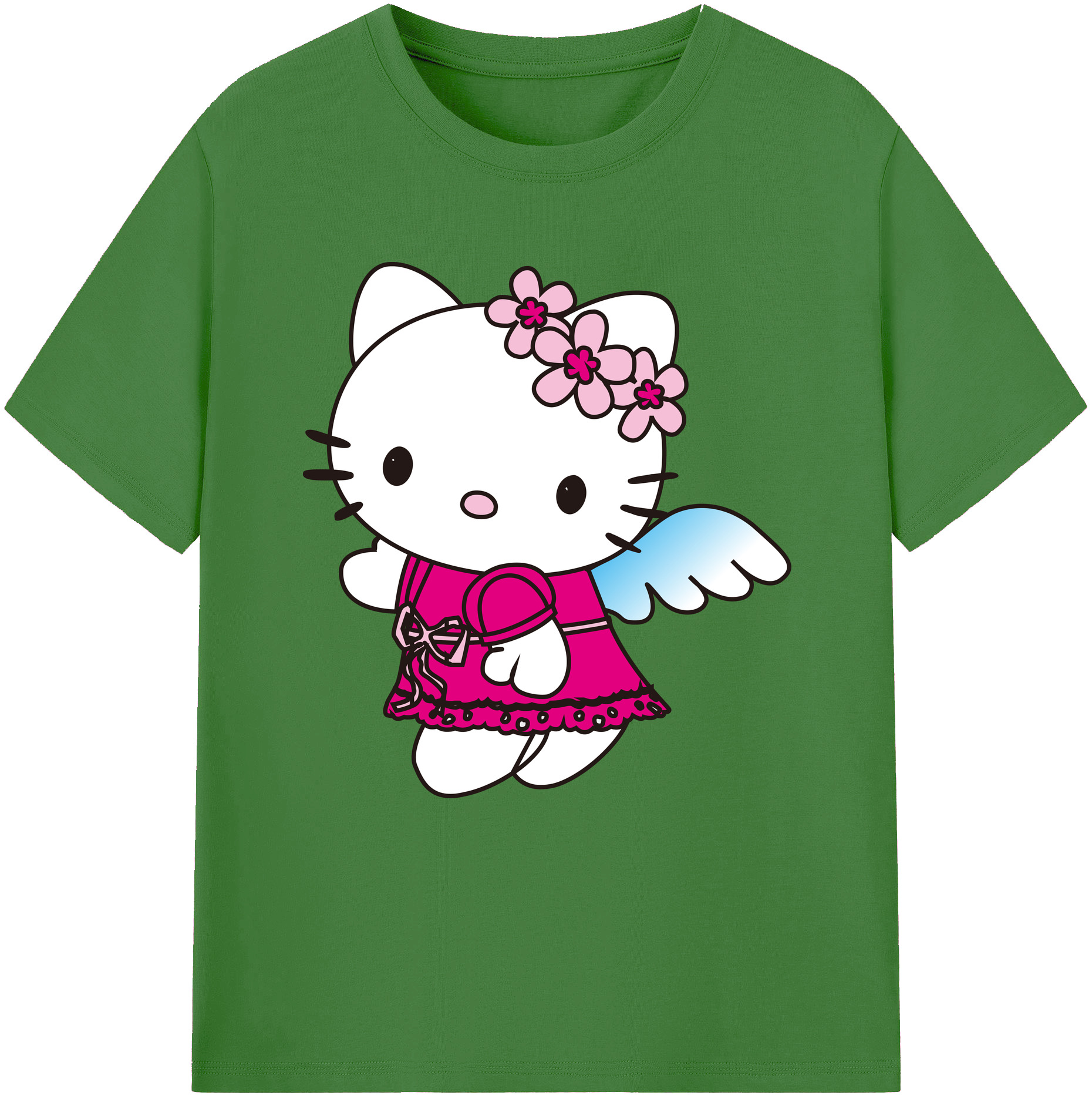 （画像用） Hello Kitty ハローキティ レディースカジュアルプリントTシャツ（綿100％）